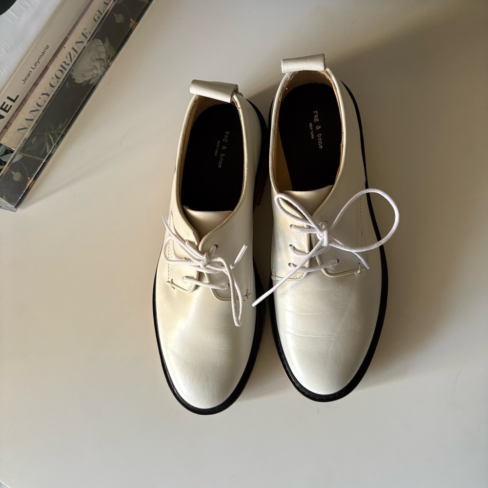 Rag & Bone White Victor Crepe Oxford Shoes size 36 - Picture 2 of 12